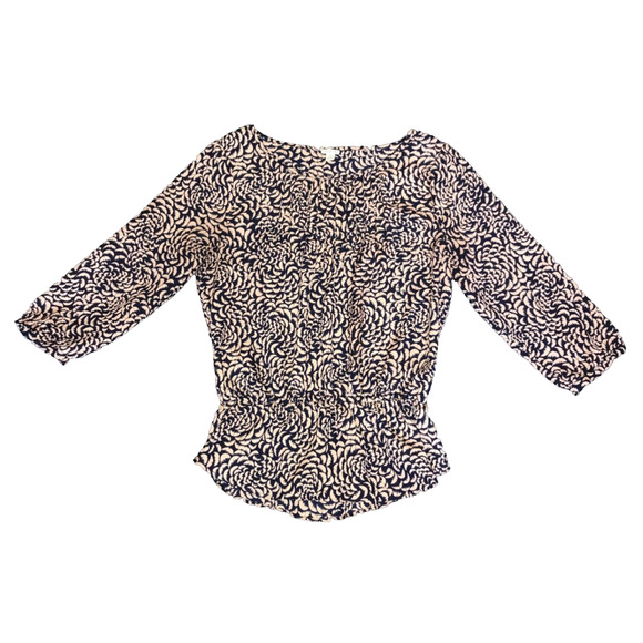 Forever 21 Women’s Size S I Love H81 Floral ¾ Length Sleeve Pleated Peplum Top - Picture 1 of 11